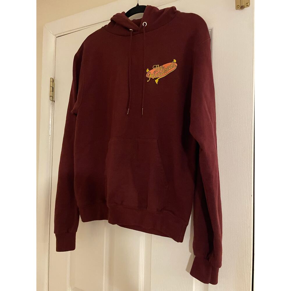 The Hundreds Burgundy Pullover Hoodie Size Small View 3